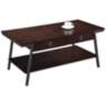 Empiria 44&quot; Wide Hand-Finished Walnut 2-Drawer Coffee Table