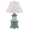 Nolensville Lighthouse Sky Blue Night Light Table Lamp
