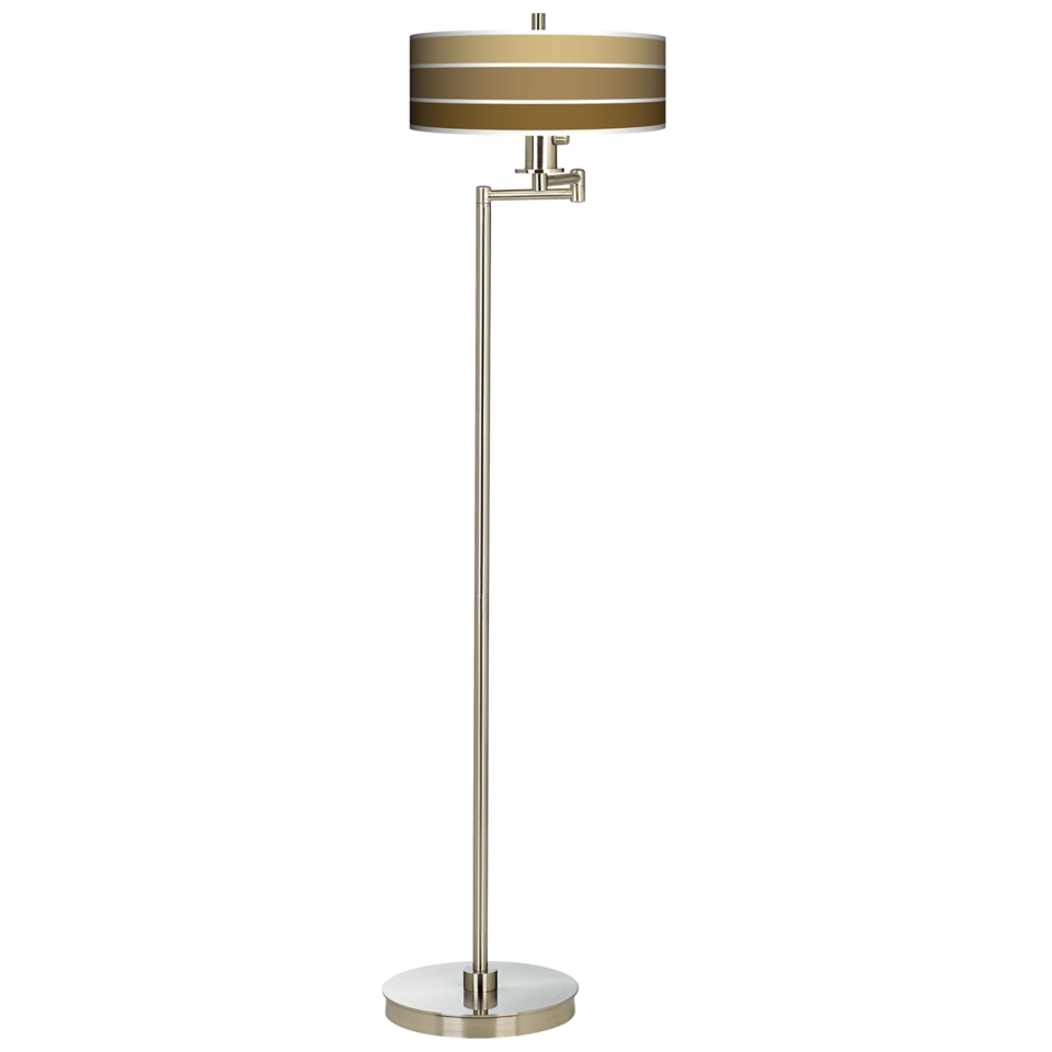 Tones Of Chestnut Energy Efficient Swing Arm Floor Lamp   #13024 J9179