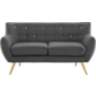 Remark 61 1/2&quot; Wide Gray Fabric Tufted Loveseat