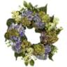 Purple and Green Hydrangea 22" Round Faux Flower Wreath