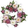 Pink and White Peony 20&quot; Round Faux Flower Wreath Wall Decor