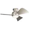 34&quot; Sola Satin Nickel Wet LED Hugger Ceiling Fan with Wall Control