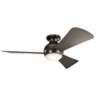 44&quot; Sola Olde Bronze Wet Rated Hugger Ceiling Fan with Wall Control