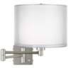 Double Sheer Silver Brushed Nickel Swing Arm Wall Lamp