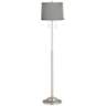 Abba 13&quot; Wide Platinum Gray Shade Twin Pull Chain Floor Lamp