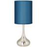 Blue Faux Silk 23 1/2&quot; High Droplet Table Lamp