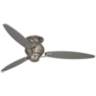 60&quot; Spyder Silver Modern Hugger Ceiling Fan with Pull Chain