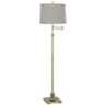 Westbury Platinum Gray Shade Brass Swing Arm Floor Lamp