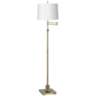 Westbury Brass Floor Lamp with 13&quot; Wide White Hardback Shade