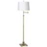 Westbury Brass Floor Lamp with 15&quot; Wide White Hardback Shade