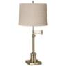 Westbury Natural Linen Shade Brass Swing Arm Desk Lamp