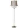 Crystals Taupe Gray Shade Brushed Nickel Floor Lamp