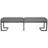 Ashley King 70" Wide Sand Gray Linen 2-Seat Bench