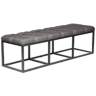 Beford Gray Linen Tufted Bench