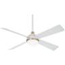 54" Minka Aire Orb White and Brass LED Ceiling Fan with Remote Control