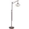 Calyx Industrial Cognac Glass and Bronze LED Floor Lamp with USB Dimmer