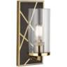 Michael Berman Bond 12&quot;H Bronze and White Glass Wall Sconce