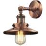 Railroad Antique Copper 8&quot;High Metal Shade Wall Sconce