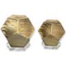 Pentagon Bronze Cubes Sculptures - Set of 2 by Uttermost