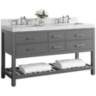 Elizabeth Sapphire Gray 60" Marble-Top Double Sink Vanity