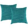 Remi Lagoon Text 18&quot; Square Indoor-Outdoor Pillow Set of 2
