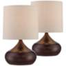 Steel Droplet 14 3/4&quot;H Brown Small Accent Lamps Set of 2