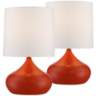 Orange Droplet 14 3/4&quot; Small Modern Accent Lamps Set of 2