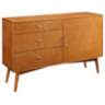 Cruise 52&quot; Wide Acorn Finish 3-Drawer Mid-Century TV Console