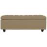 Grant Taupe Fabric Tufted Storage Bench