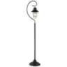 Ulysses Oil-Rubbed Bronze Industrial Lantern Floor Lamp with USB Dimmer