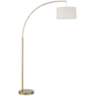 Cora Brass Metal Arc Floor Lamp with USB Dimmer