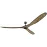 88" Monte Carlo Maverick Super Max Pewter Damp Ceiling Fan with Remote