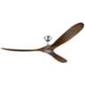 70" Monte Carlo Maverick Max Brushed Steel Ceiling Fan with Remote