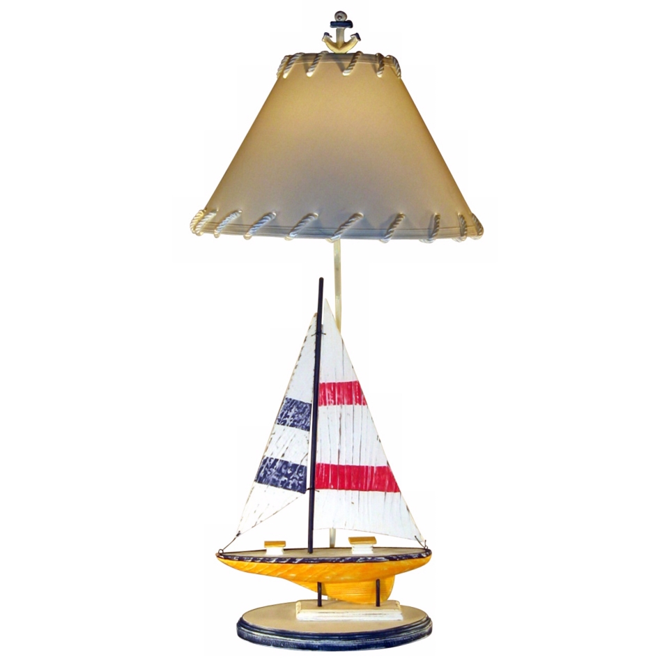 Yellow Sailboat Table Lamp   #24422