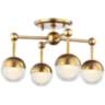 Hudson Valley Boca 15 3/4&quot;W Aged Brass 4-LED Ceiling Light