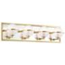 Hudson Valley Axiom 24&quot; Wide Aged Brass 4-LED Bath Light