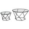 Geometric Glass Round 2-Piece Modern Coffee Table Set