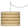 Bamboo Wrap 13 1/2&quot; Wide Plug-In Swag Pendant