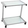 L 22&quot; High Aluminum and Frosted Glass Printer Cart