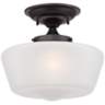 Schoolhouse Floating 12" Wide Bronze Opaque Ceiling Light