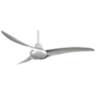 52&quot; Minka Aire Wave Silver Modern Ceiling Fan with Remote Control