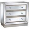Trevi 32" Wide 3-Drawer Silver Mirrored Accent Chest