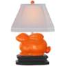 Orange 14 1/2&quot;H Porcelain Bunny Accent Table Lamp