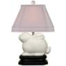 Ivory 14 1/2&quot; High Porcelain Bunny Accent Table Lamp