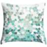 Aqua Mosaic 18" Square Throw Pillow