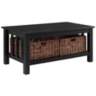 Mission 40&quot; Wide Black Wood Storage Coffee Table