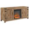 Barn Door 58" Wide Farmhouse Media TV Stand with Fireplace