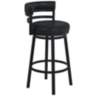 Madrid 26 1/2&quot; Ford Black Faux Leather Swivel Counter Stool