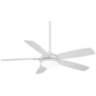 54&quot; Minka Aire Lun-Aire White LED Ceiling Fan with Pull Chain